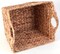 Water Hyacinth Rectangular Wicker Storage Baskets with Cutout Handles, Large